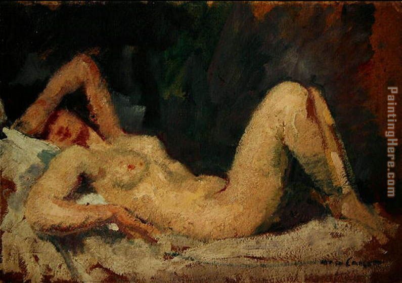 Reclining Nude painting - Mary Cassatt Reclining Nude art painting